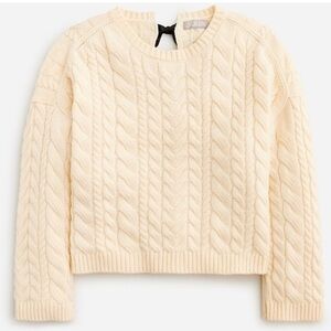 J.Crew Cream Cable Knit Bow Back Sweater